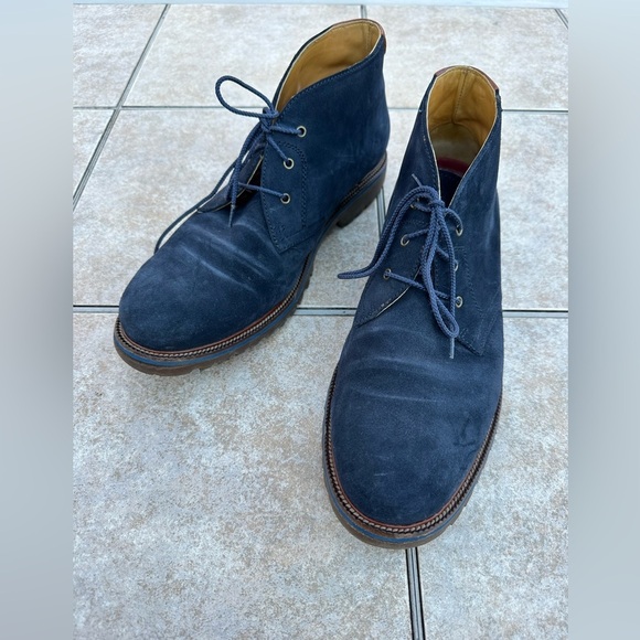 Mens Trask boots. Navy blue suede. - Picture 1 of 12
